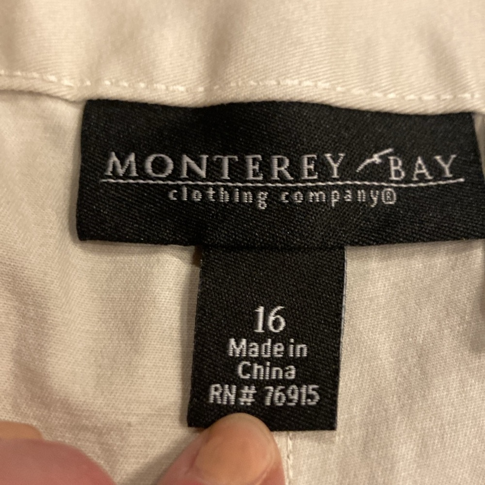 Size 16 Monterey Bay Ivory/Light Khaki Crop Pants - Picture 9 of 10